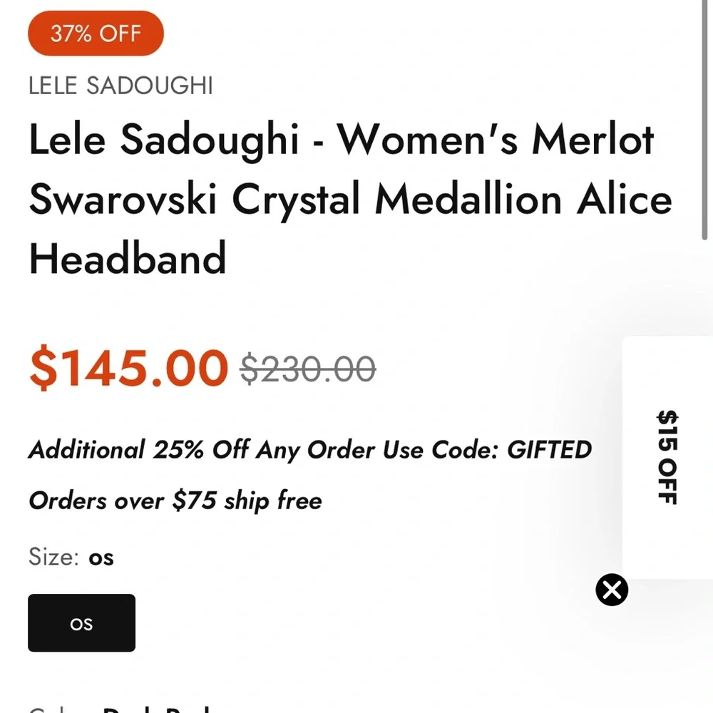 Lele Sadoughi Women's Merlot Swarovski Crystal Medallion Alice Headband